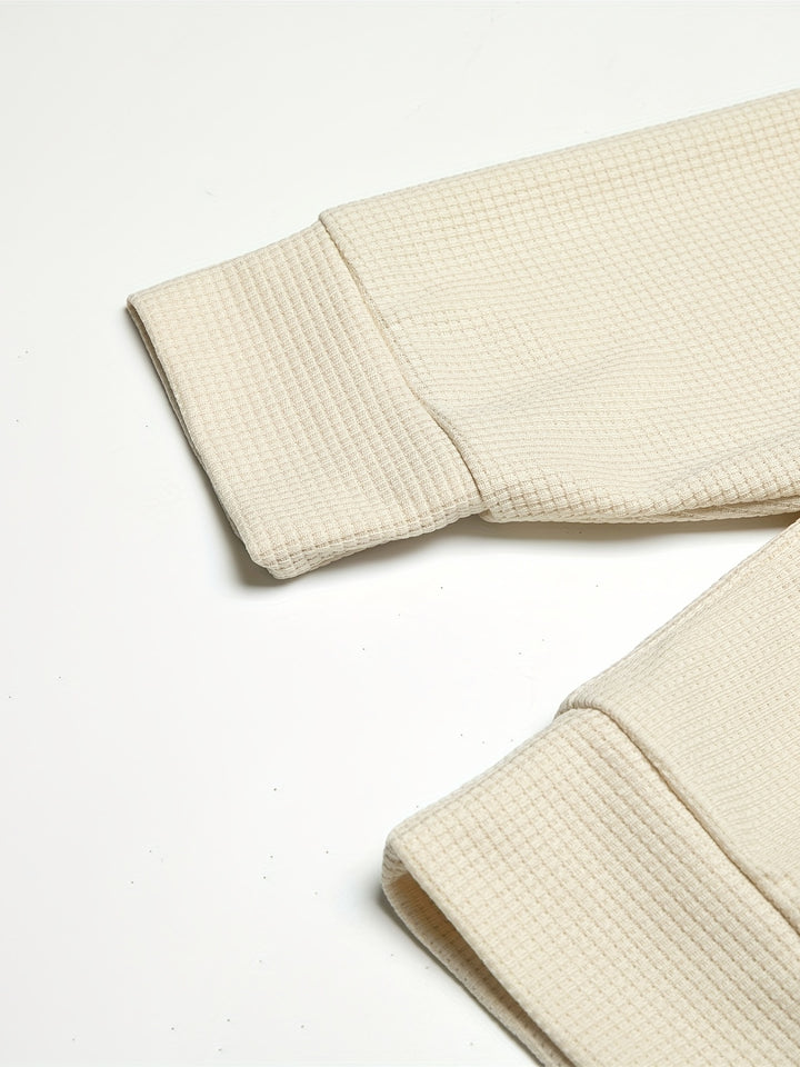 Textured Long Sleeve Top and Joggers Set