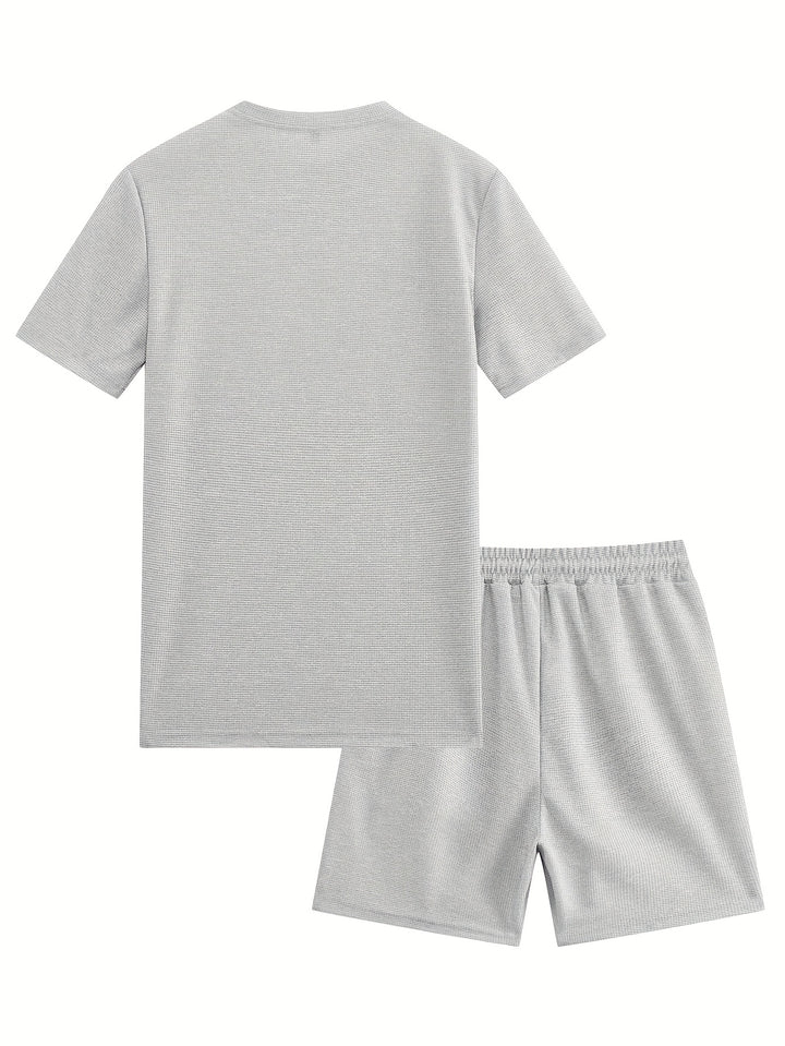Textured Minimalist T-Shirt and Shorts Set