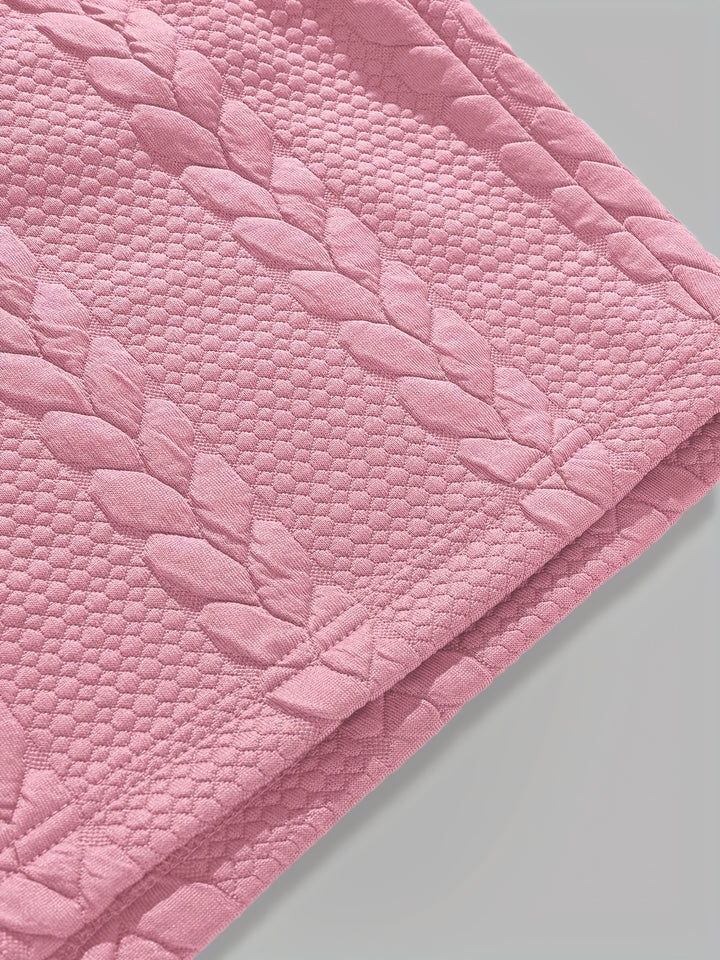 Textured Cable Knit T-Shirt and Shorts Set