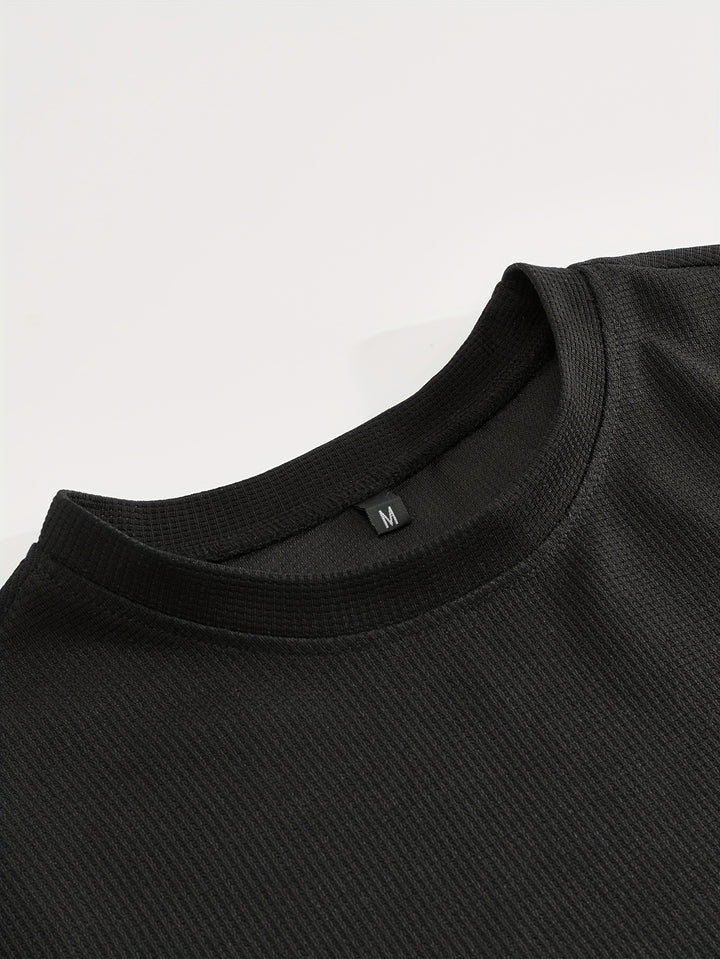 Textured Minimalist T-Shirt and Shorts Set