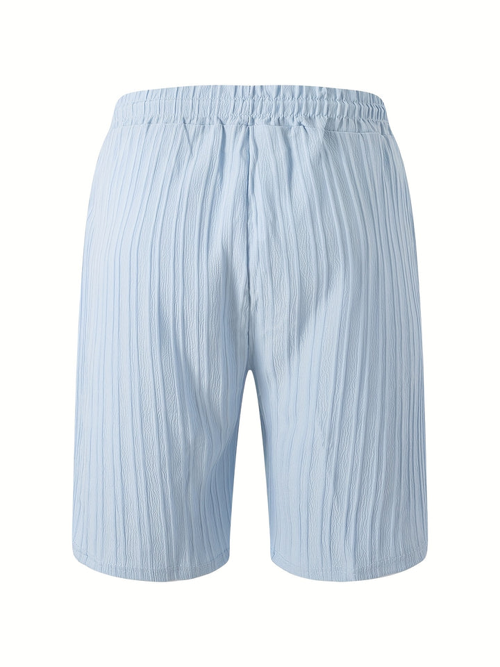 Sleeveless Pleated Button Shirt and Shorts Set