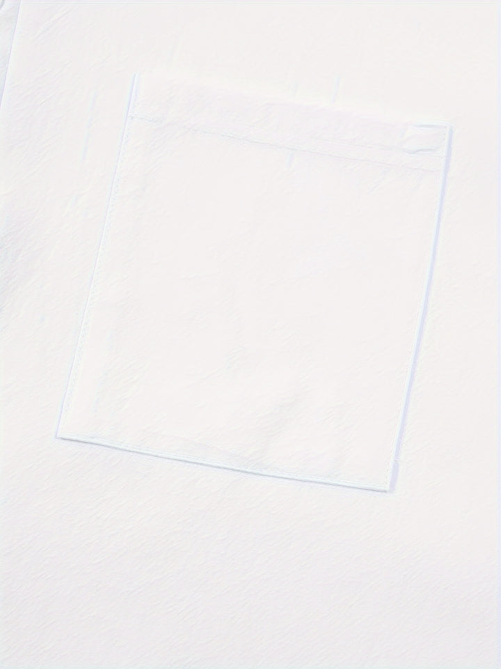 Textured Long Sleeve Henley Shirt