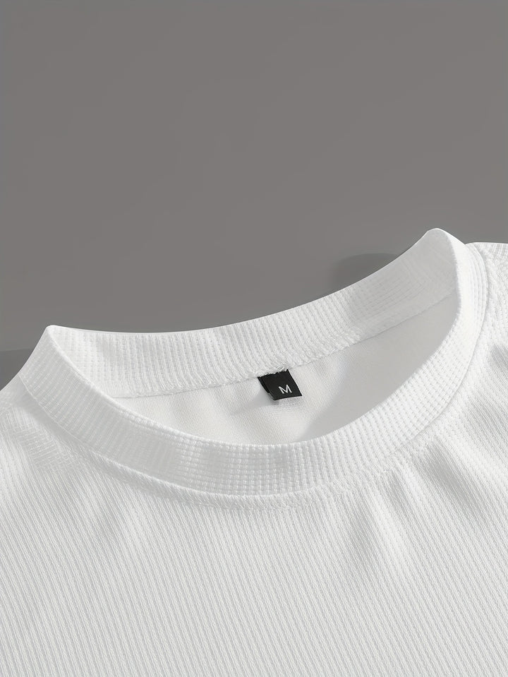 Textured Minimalist T-Shirt and Shorts Set