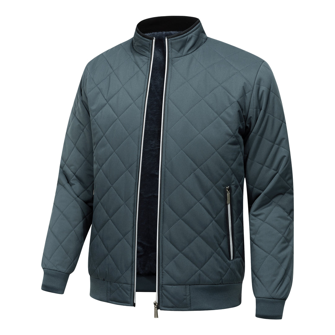 Quilted Fleece-Lined Bomber Jacket
