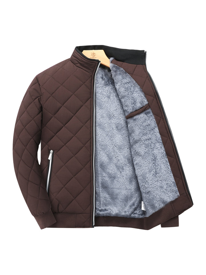 Quilted Fleece-Lined Bomber Jacket