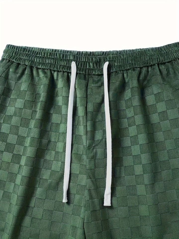 Checkered Loose-Fit Pants