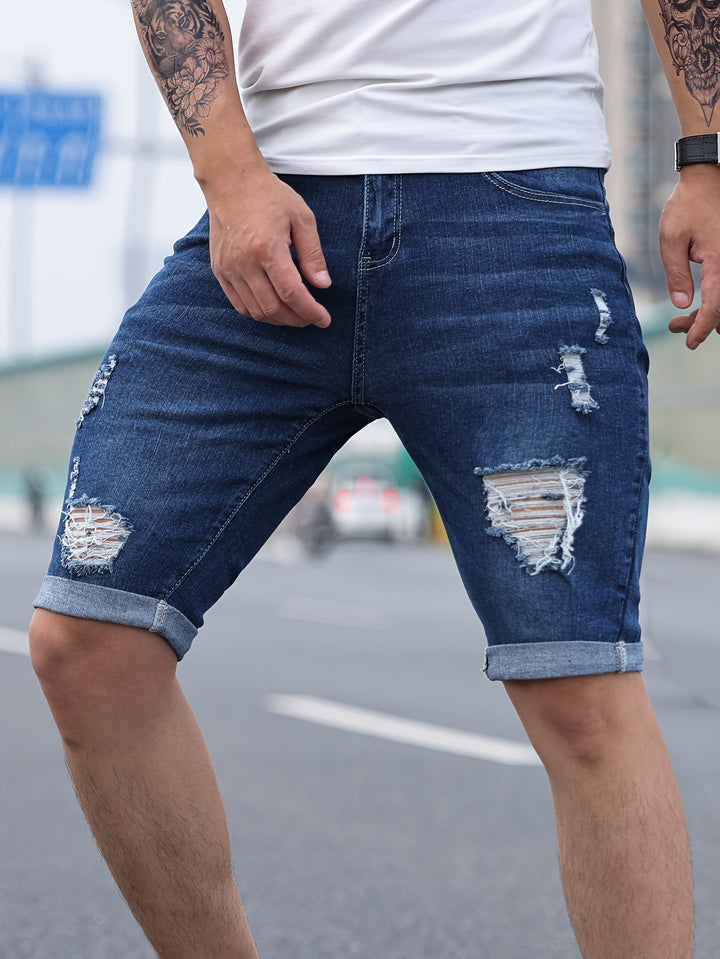 Ripped Denim Shorts