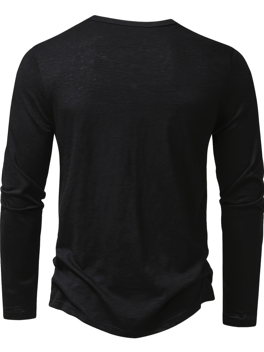 Textured Long Sleeve Henley Shirt