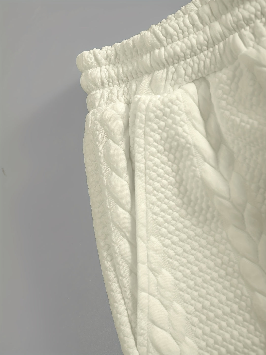 Textured Cable Knit T-Shirt and Shorts Set