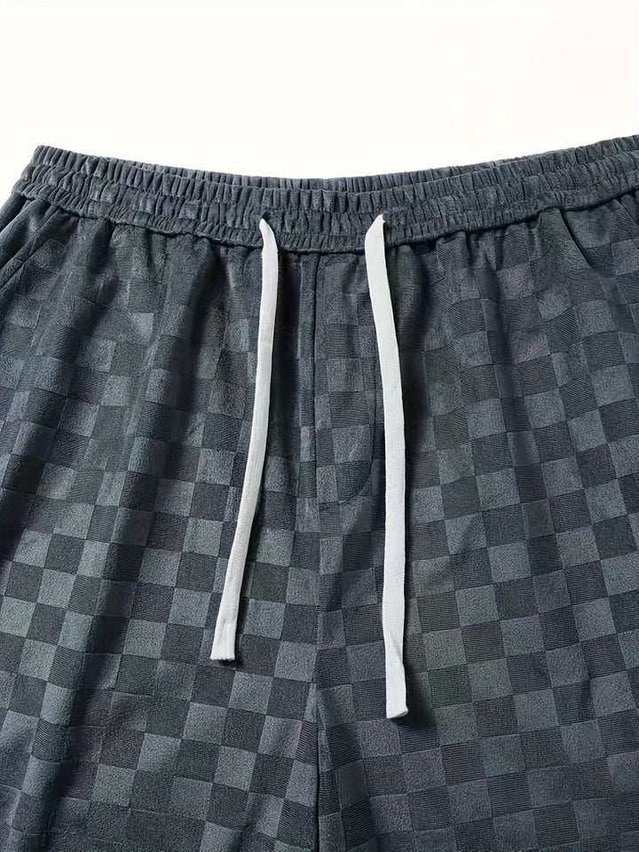 Checkered Loose-Fit Pants