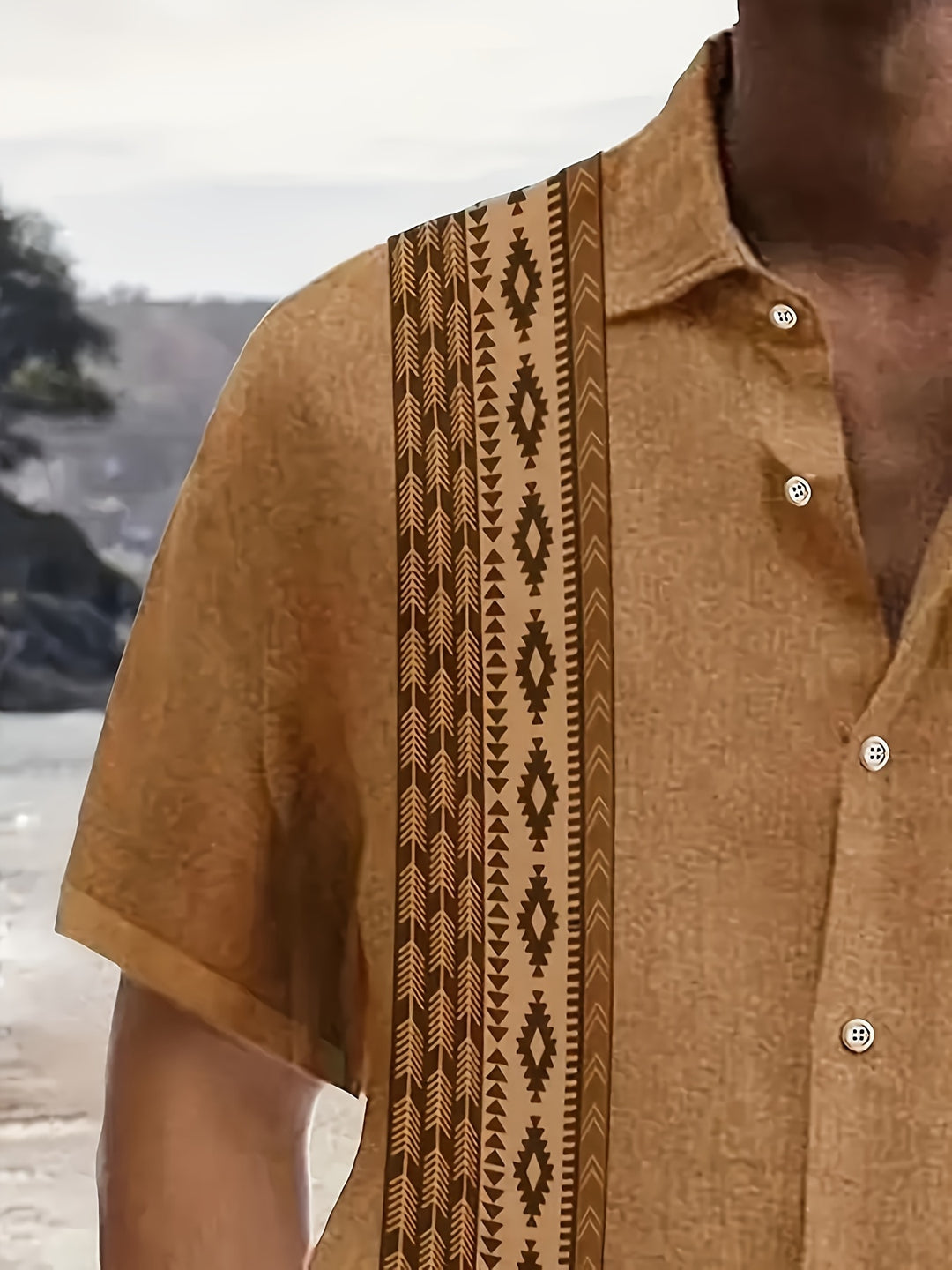 Geometric Pattern Beach Shirt