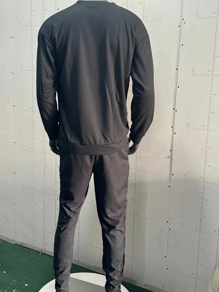 Textured Long Sleeve Top and Joggers Set